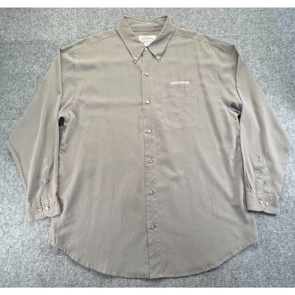 Tri-Mountain Airstream Shirt Mens XL Chelsea Gray Mini Check Embroidered Logo - Picture 1 of 11